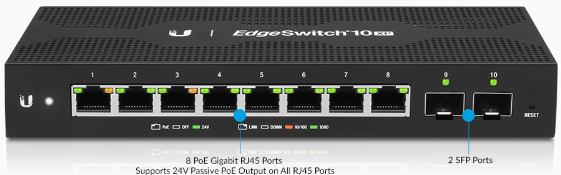 ES-10XP | EdgeSwitch 10XP 10 port PoE Switch with SFP
